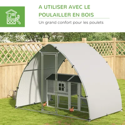 PawHut - Enclos poulailler chenil toit porte verrouillable H.220 cm - gris PawHut - Enclos poulailler chenil toit porte verrouillable H.220 cm - gris