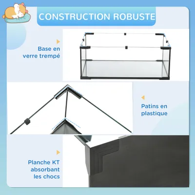 PawHut - Cage hamster-3 niveaux avec roue-H.57cm-noir