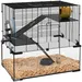 PawHut - Cage hamster-3 niveaux avec roue-H.57cm-noir