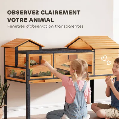 PawHut - Maison tortues niches rampes acier bois PawHut - Maison tortues niches rampes acier bois