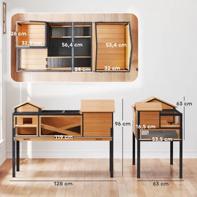 PawHut - Maison tortues niches rampes acier bois PawHut - Maison tortues niches rampes acier bois