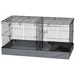 PawHut - Cage cochon d'inde 2 zones plateforme rampe portes-noir et gris