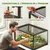 PawHut - Terrarium 86L - toit maillé, porte verrouillable - H.35cm - noir
