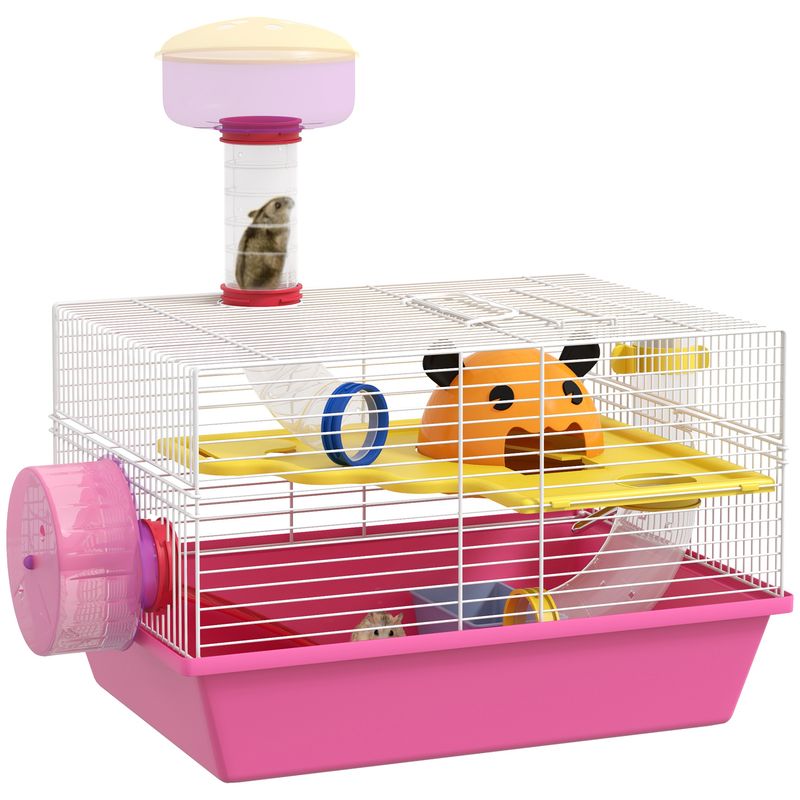 PawHut - Cage à Hamster - Blanc Rose
