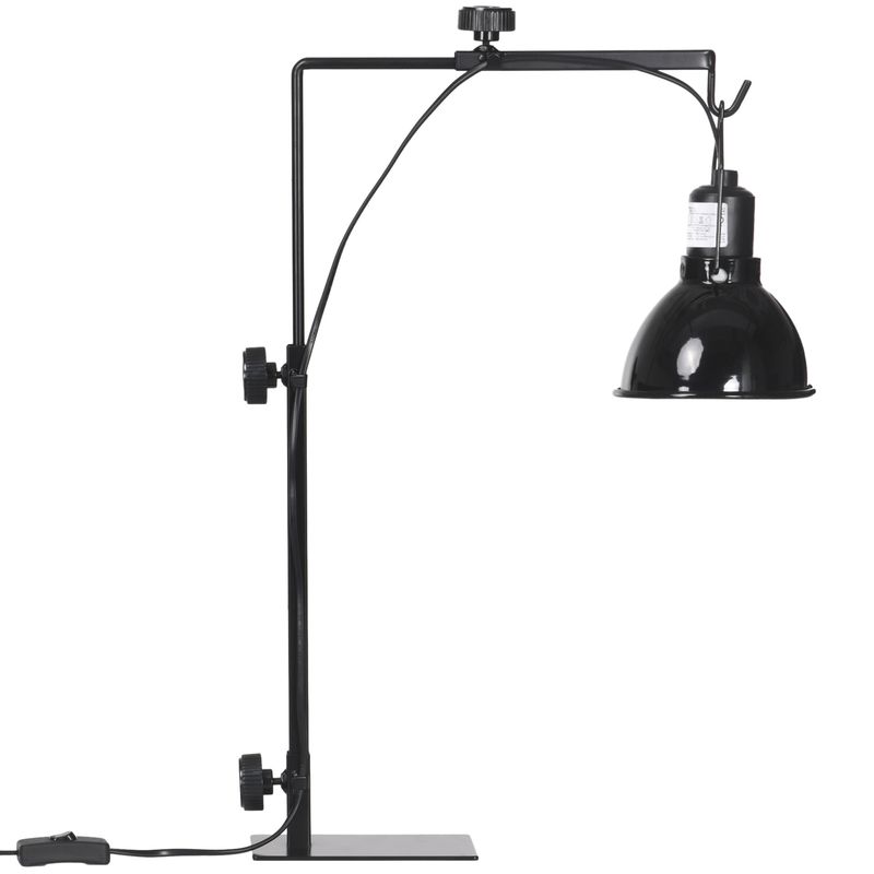 PawHut - Support lampe chauffante reptile-dimensions réglables-noir