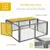PawHut - Clapier Pliable - Toit Ouvrant, Porte - H.50cm - Gris