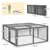 PawHut - Clapier Pliable - Toit Ouvrant, Porte - H.50cm - Gris