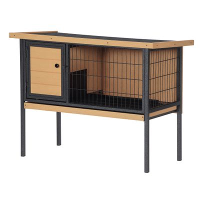 PawHut - Cage à lapin sur pied toit ouvrable H.70cm