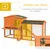 PawHut - Clapier 2 niveaux 3 portes verrouillables tiroir déjection H.85 cm