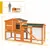 PawHut - Clapier 2 niveaux 3 portes verrouillables tiroir déjection H.85 cm