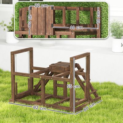 PawHut - Balançoire perchoir avec échelles H.75cm-cèdre verni