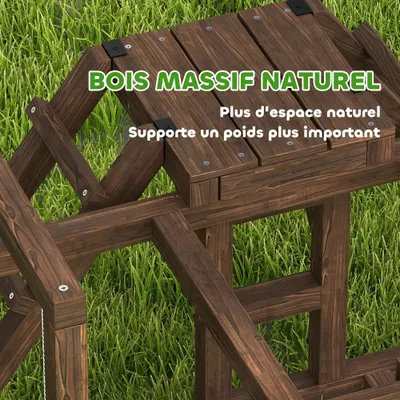 PawHut - Balançoire perchoir avec échelles H.75cm-cèdre verni