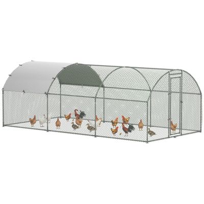 PawHut - Enclos poulailler chenil Grillage couvert acier galvanisé H.197cm