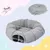 PawHut - Tunnel chat intérieur lit pliable, coussin et balle suspendue-gris