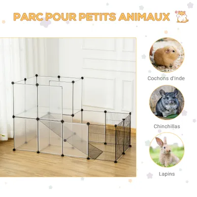PawHut - Enclos Modulable pour Rongeurs 2 Niveaux 27 Panneaux-noir PawHut - Enclos Modulable pour Rongeurs 2 Niveaux 27 Panneaux-noir