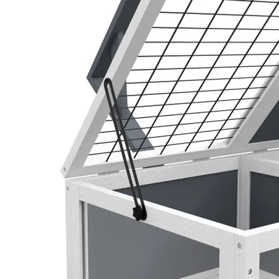 PawHut - Maison enclos pour tortue avec 2 espaces bois - gris PawHut - Maison enclos pour tortue avec 2 espaces bois - gris