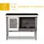 PawHut - Clapier 2 portes toit ouvrant plateau coulissant - gris blanc