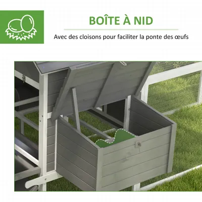 PawHut - Poulailler-sur-pied-multi-équipement-H.149cm - gris PawHut - Poulailler-sur-pied-multi-équipement-H.149cm - gris