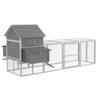 PawHut - Poulailler-sur-pied-multi-équipement-H.149cm - gris