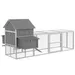 PawHut - Poulailler-sur-pied-multi-équipement-H.149cm - gris