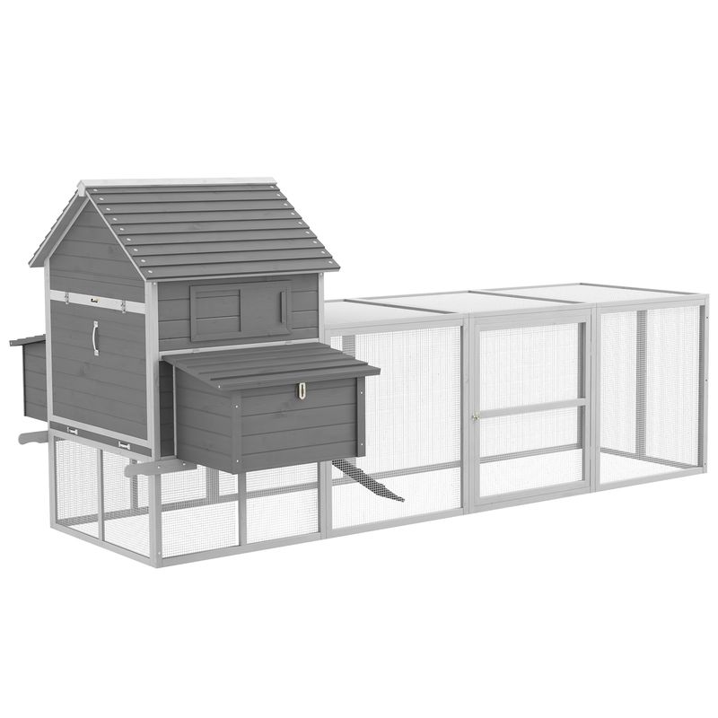 PawHut - Poulailler-sur-pied-multi-équipement-H.149cm - gris