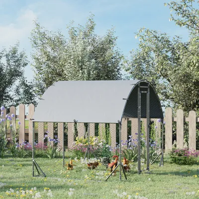 PawHut - Enclos Couvert Poulailler/Chenil 5,32m² Acier Galvanisé H.197cm