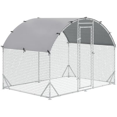 PawHut - Enclos Couvert Poulailler/Chenil 5,32m² Acier Galvanisé H.197cm