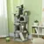 PawHut - Arbre à chat avec 2 niches 2 jouets pompons-gris