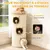 PawHut - Arbre à chat 3 niches, 3 jouets, panier haut-beige PawHut - Arbre à chat 3 niches, 3 jouets, panier haut-beige