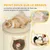 PawHut - Arbre à chat 3 niches, 3 jouets, panier haut-beige PawHut - Arbre à chat 3 niches, 3 jouets, panier haut-beige