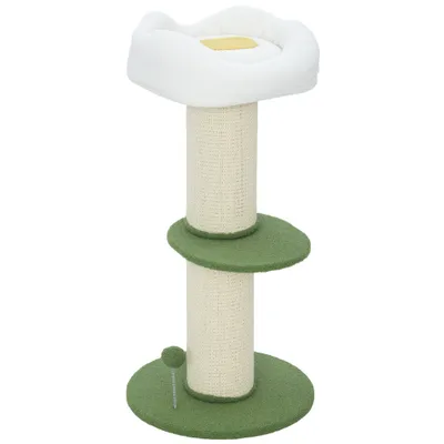 PawHut - Arbre à chat design fleurs, plateforme, panier, boule H.92cm PawHut - Arbre à chat design fleurs, plateforme, panier, boule H.92cm