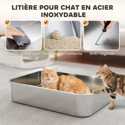 PawHut - Bac à Litière fermé pelle couvercle ouvrant désodo. - blanc fumé PawHut - Bac à Litière fermé pelle couvercle ouvrant désodo. - blanc fumé