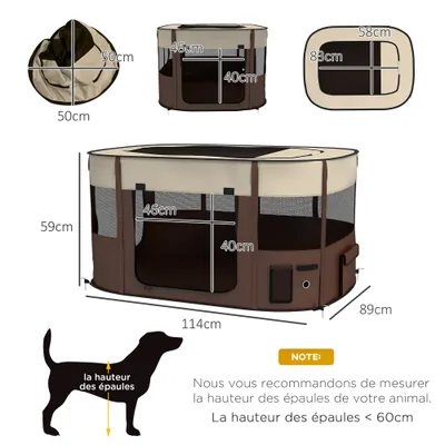 PawHut - ParcPliableChien-marron PawHut - ParcPliableChien-marron