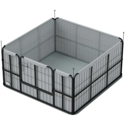 PawHut - Parc mise bas chien - porte verrouillable, tapis lavable - noir