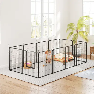 PawHut - Parc enclos chien modulable pliable 12 panneaux H.80cm noir PawHut - Parc enclos chien modulable pliable 12 panneaux H.80cm noir
