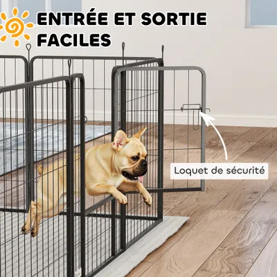 PawHut - Parc enclos chien modulable pliable 12 panneaux H.80cm noir PawHut - Parc enclos chien modulable pliable 12 panneaux H.80cm noir
