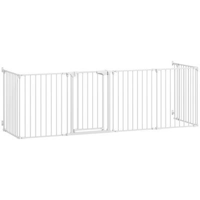 PawHut - Barrière sécurité pliable modulable porte double verrou. - blanc