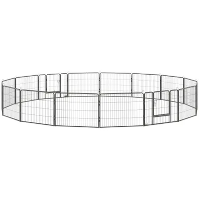 PawHut - Enclos Chien Modulable PliableH.60cm-Gris Moucheté