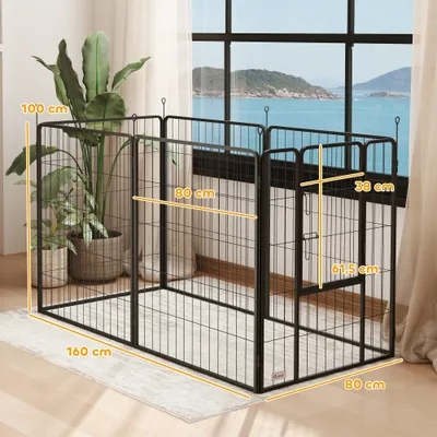 PawHut - Enclos chien modulable pliableH.100cm-anthracite PawHut - Enclos chien modulable pliableH.100cm-anthracite