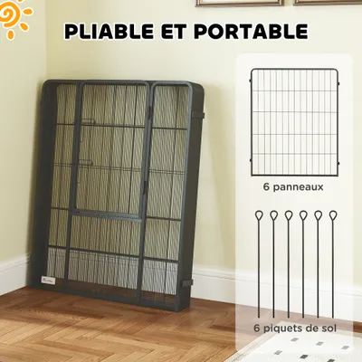 PawHut - Enclos chien modulable pliableH.100cm-anthracite PawHut - Enclos chien modulable pliableH.100cm-anthracite