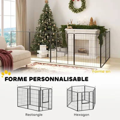PawHut - Enclos chien modulable pliableH.100cm-anthracite PawHut - Enclos chien modulable pliableH.100cm-anthracite