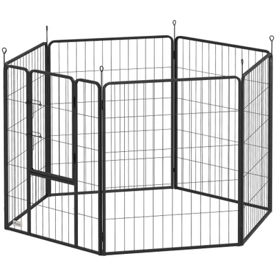 PawHut - Enclos chien modulable pliableH.100cm-anthracite PawHut - Enclos chien modulable pliableH.100cm-anthracite