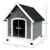 PawHut - Niche pour chien chalet sur pied - Noir, blanc, gris