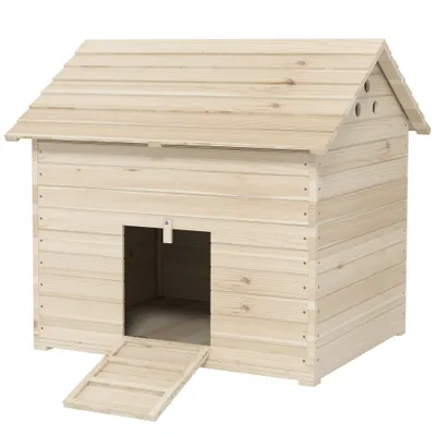 PawHut - grand nichoir canard - en bois - H.91cm - naturel
