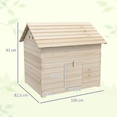 PawHut - grand nichoir canard - en bois - H.91cm - naturel
