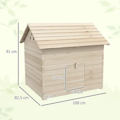 PawHut - grand nichoir canard - en bois - H.91cm - naturel