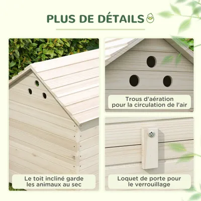 PawHut - grand nichoir canard - en bois - H.91cm - naturel