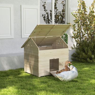 PawHut - grand nichoir canard - en bois - H.91cm - naturel