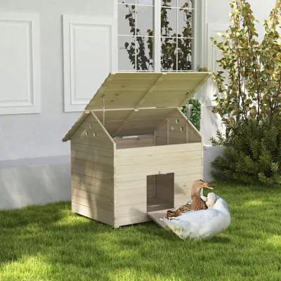 PawHut - grand nichoir canard - en bois - H.91cm - naturel