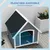 PawHut - Niche chien toit double pente plancher amovible - noir blanc gris